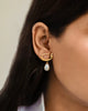 Elegant Arabic Letter Pearl Drop Earrings for Women