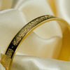 Ayat-ul-Kursi Engraved Bangle Bracelet – Gold, Silver & Black Islamic Cuff
