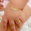 Customize Baby bracelet with name engraved with Crown
