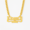 Custom Name Necklace – Crown Pendant with Bold Cuban Chain for Men, Streetwear Royalty Jewelry