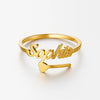 Custom Name Ring with Crown Accent – Personalized 24CT Gold Plated Jewelry for Women & Girls – Sophia Name Ring