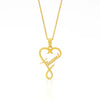 Custom Vertical Heart Name Necklace – Gold Personalized Pendant