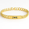 Personalized Gold Initial Bracelet – Custom Engraved Couples Jewelry