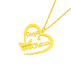 Custom 24CT Gold Platted Heart Name Necklace with Butterfly