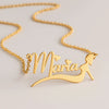 Personalized Mermaid Name Necklace – Custom 24CT Gold Plated Jewelry for Girls & Women with Heart Design