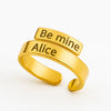 Custom Engraved Wrap Ring – Personalized Adjustable Name Ring for Couples & Gifts