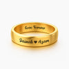 Custom Engraved Couple Ring – Personalized Name Ring with Inside Message for Him & Her | Love Forever Gift