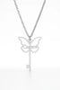 Custom Butterfly Key Name Necklace – Personalized Gold Pendant for Women