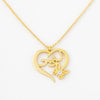 Arabic Name Heart Necklace – Personalized Gold Pendant with Butterfly