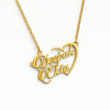 Custom Couple Name Necklace – Gold Heart Design