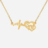 Custom Heartbeat Initial Necklace – Personalized Gold Couple Pendant
