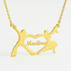 Custom Dance Couple Name Necklace – Personalized Gold Heart Pendant Gift