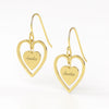 Custom Engraved Heart Drop Earrings – Personalized 24CT Gold Plated Name Jewelry for Women & Girls