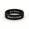 Custom Engraved Couple Ring – Personalized Name Ring with Inside Message for Him & Her | Love Forever Gift