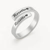 Personalized Name Ring – Custom Engraved Adjustable Band with Heart – Rosetta Style Gift for Him