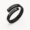 Personalized Name Ring – Custom Engraved Adjustable Band with Heart – Rosetta Style Gift for Him