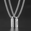 Custom Engraved Bar Necklace for Men & Women – Personalized Stainless Steel Pendant Chain