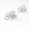 Custom Name Cufflins for Men– Personalized Crown Design – Luxury Handmade Gift – Fashion Statement Studs