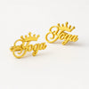 Custom Name Cufflins for Men– Personalized Crown Design – Luxury Handmade Gift – Fashion Statement Studs
