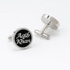 Custom Name Cufflinks – Personalized Round Cufflinks for Men – Luxury Engraved Formal Jewelry Gift