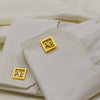 Custom Monogram Cufflinks – Personalized AB Initial Square Cuff Links for Men | Luxury Formal Wear Accessory