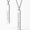Custom Gold Bar Name Necklace – Personalized Vertical Engraved Pendant for Men & Women | Elegant Gift Jewelry