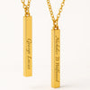 Custom Gold Bar Name Necklace – Personalized Vertical Engraved Pendant for Men & Women | Elegant Gift Jewelry