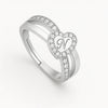Personalized 24CT Gold Platted Heart Initial Ring – Custom Letter Diamond Accent Jewelry for Women