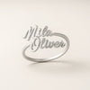 Custom Double Name Ring – Personalized 24CT Gold Plated Jewelry for Couples, Moms & Gifts – Mila Oliver Ring