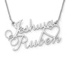 Personalized Double Name Necklace – Custom 24CT Gold Platted Nameplate Pendant with Heart Design | Couples Gift | YOUR NAME & HER/HIM NAME