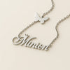 Custom 24CT Gold Plated 'Minion' Name Necklace with Crown & Butterfly Charm – Personalized Jewelry for Women & Girls
