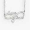 Custom Infinity Name Necklace – Personalized 24CT Gold Plated Pendant with Two Names & Heart Charm for Couples or Best Friends