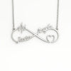 Custom Infinity Heartbeat Name Necklace – 24CT Gold Plated Personalized Pendant for Couples with Two Names & Heart Design