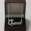 Queen Name Necklace with Crown – 24CT Gold Plated Custom Pendant with Sparkling CZ Stones – Elegant Jewelry Gift for Women & Girls