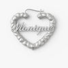 Custom Heart Bamboo Hoop Earring – Personalized 24CT Gold Plated Name Statement Jewelry for Women