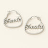 Custom Name Bubble Heart Hoop Earrings – Personalized 24CT Gold Plated Statement Jewelry for Women & Girls