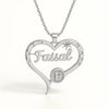 Custom 24CT Gold Platted Heart Name Necklace with Initial Charm – Personalized Gift for Men & Women