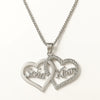 Personalized Double Heart Name Necklace – Custom Gold Pendant for Couples