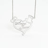 Custom Couple Name Necklace – Gold Heart Pendant with Bow & Hat Design