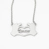 Custom Hand Heart Name Necklace – Personalized Gold Pendant for Loved Ones