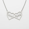 Custom Interlocking Hearts Name Necklace – Personalized Gold Couple Pendant