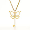 Custom Butterfly Key Name Necklace – Personalized Gold Pendant for Women