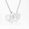 Custom Double Heart Initial Necklace – Personalized Gold Pendant for Couples