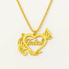 Custom Name Butterfly Heart Necklace – Gold & Silver Personalized Pendant