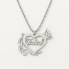 Custom Name Butterfly Heart Necklace – Gold & Silver Personalized Pendant