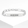 Custom Silver Date Bracelet – Engraved ID Jewelry for Men & Women