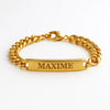Custom Gold Name Bracelet for Men – Engraved Cuban Chain