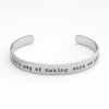 Inspirational Gold Cuff Bracelet – Engraved Motivational Quote Jewelry