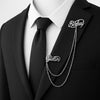 Custom Name Chain Brooch – Personalized Gold or Silver Lapel Pin for Men