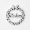 Custom Name Floral Wreath Ornament – Personalized Coat Pin
